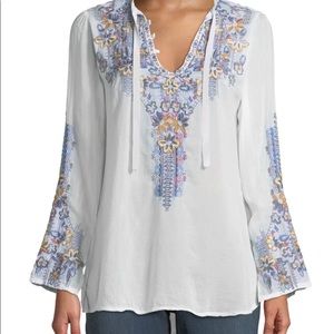 Johnny Was Tanya Embroidered Georgette Blouse